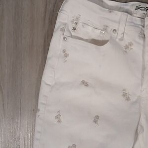 SEVEN 7 White Embroidered JEANS Size 6